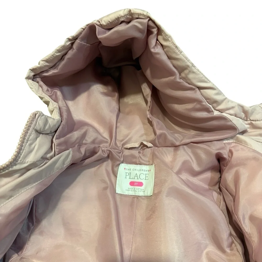 The Childrens Place Light Pink Puffer Jacket Snowboarding Size 3T